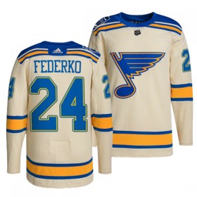 St. Louis Blues Trikot Bernie Federko 24 Adidas Cream Winter Classic Authentic - Herren